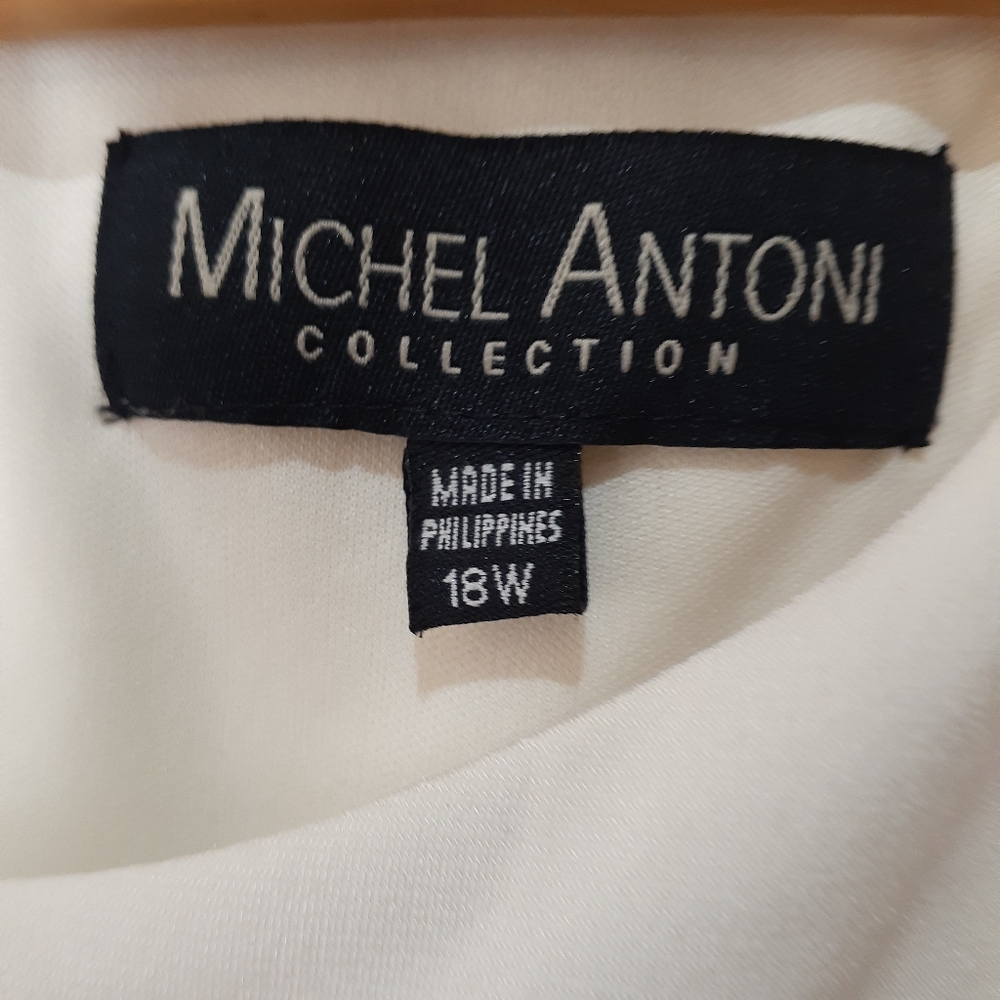 Michel Antoni Women's Plus Size 18W Dress Hankerchief Skirt Black White Bodice - Picture 5 of 6